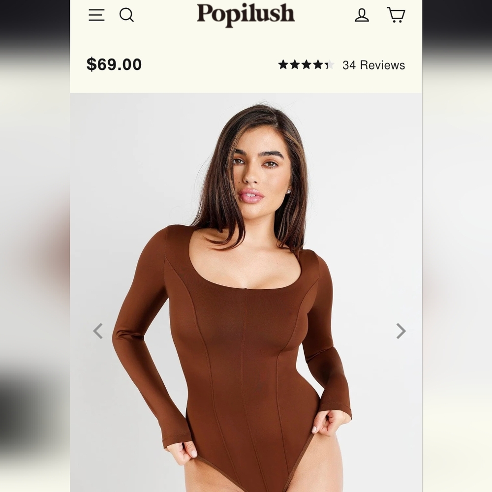 Brown Long Sleeve Bodysuit